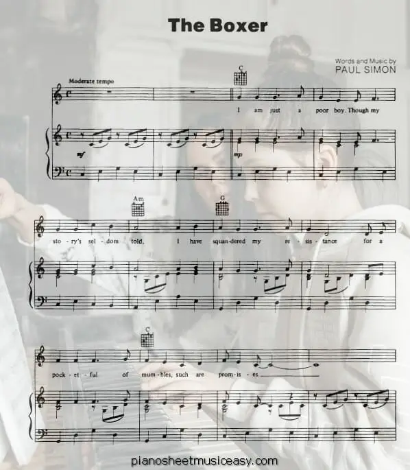 the boxer printable free sheet music for piano 