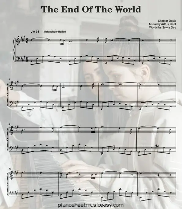 the end of the world printable free sheet music for piano 