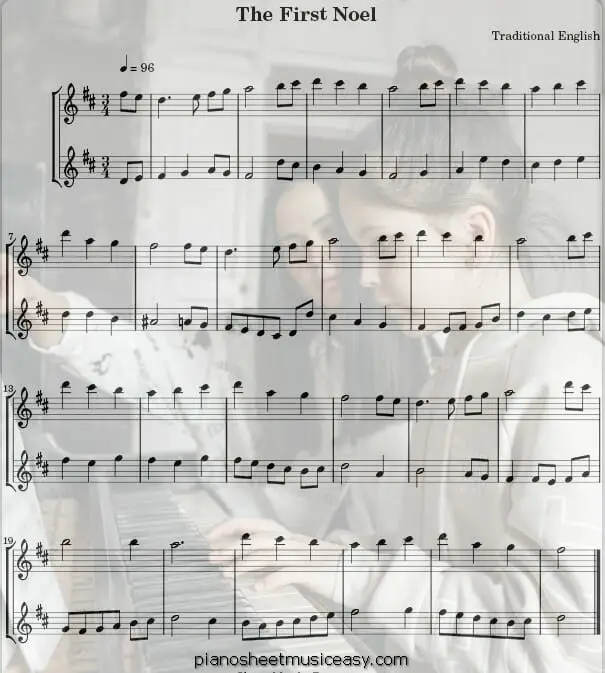 the first noel flute printable free sheet music for piano 