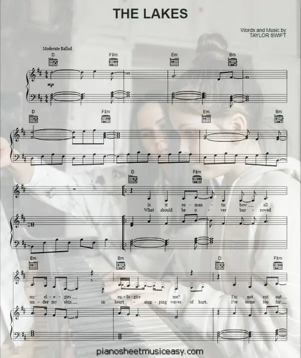 the lakes printable free sheet music for piano 