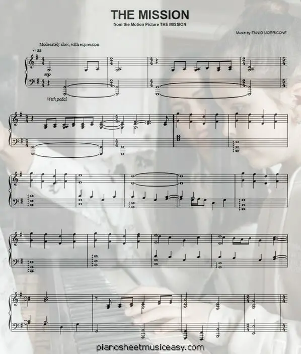 the mission printable free sheet music for piano 