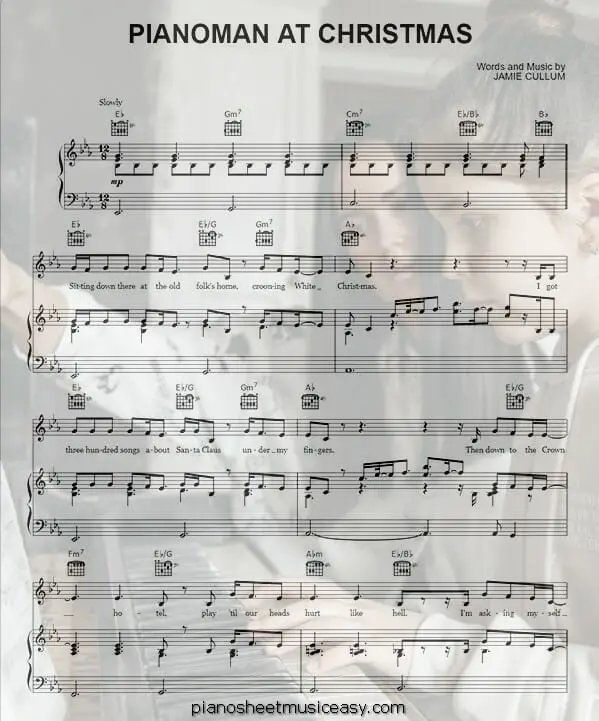 the pianoman at christmas printable free sheet music for piano 