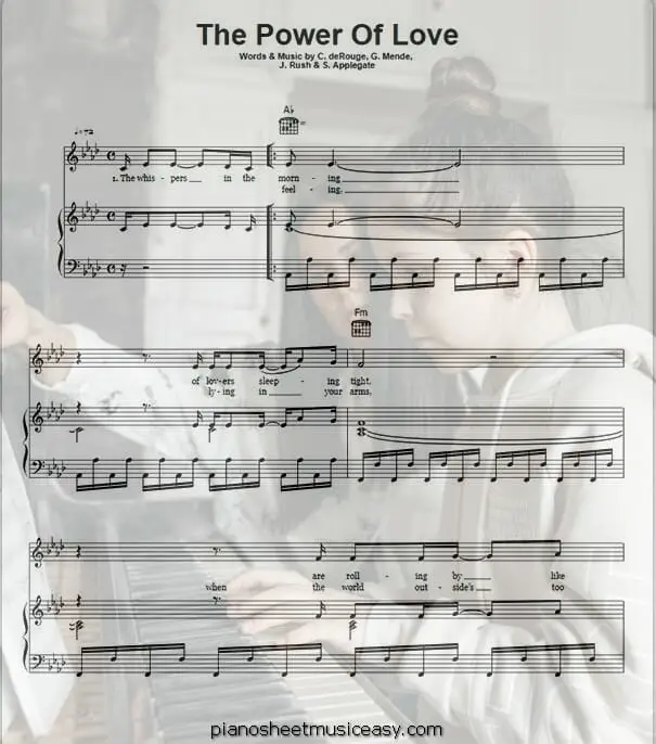 the power of love celine dion printable free sheet music for piano 