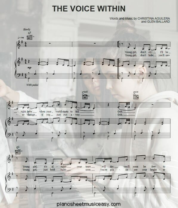 the voice within printable free sheet music for piano 