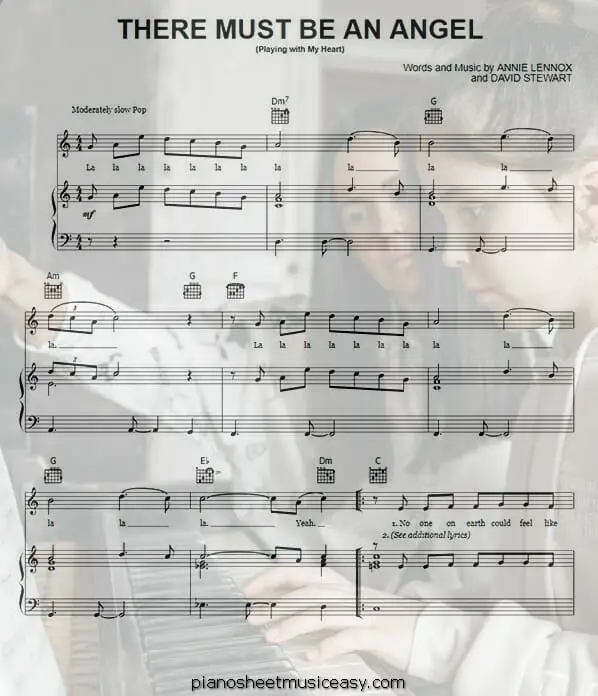 there must be an angel printable free sheet music for piano 