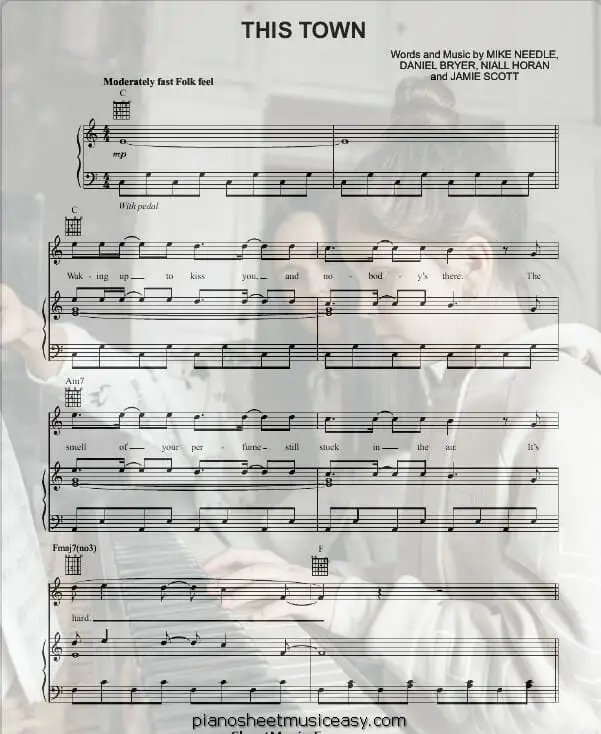 this town printable free sheet music for piano 