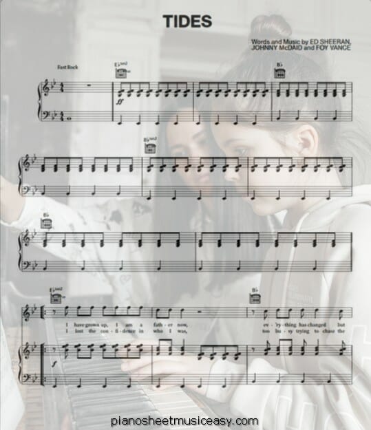 tides printable free sheet music for piano 