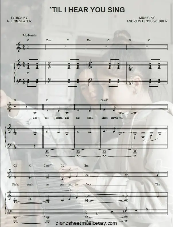 til i hear you sing printable free sheet music for piano 