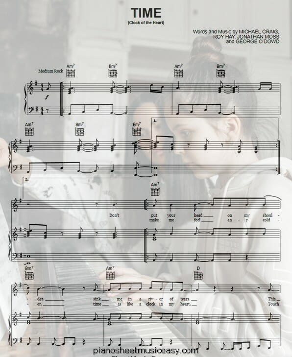 time culture club printable free sheet music for piano 