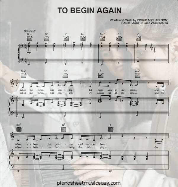 to begin again printable free sheet music for piano 