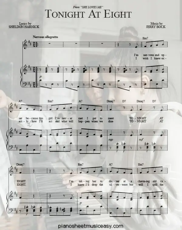 tonight at eight printable free sheet music for piano 