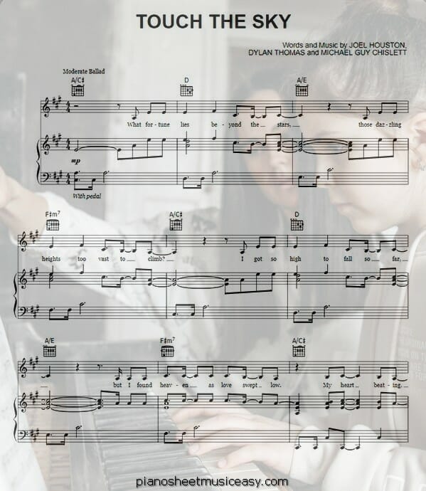 touch the sky hillsong united printable free sheet music for piano 