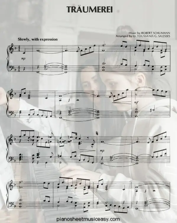 traumerei printable free sheet music for piano 