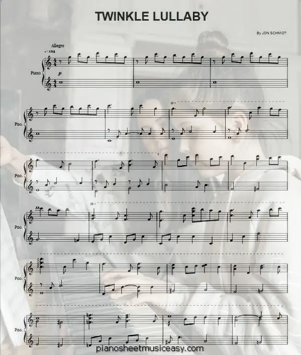 twinkle lullaby printable free sheet music for piano 