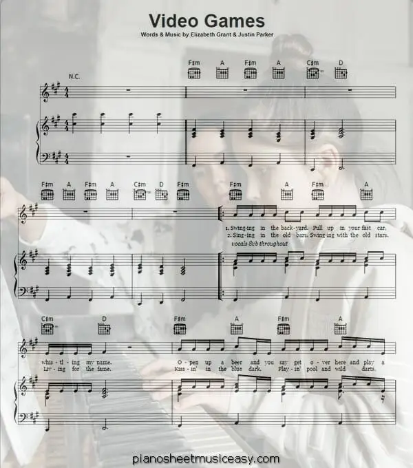 video games printable free sheet music for piano 