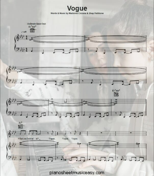 vogue printable free sheet music for piano 