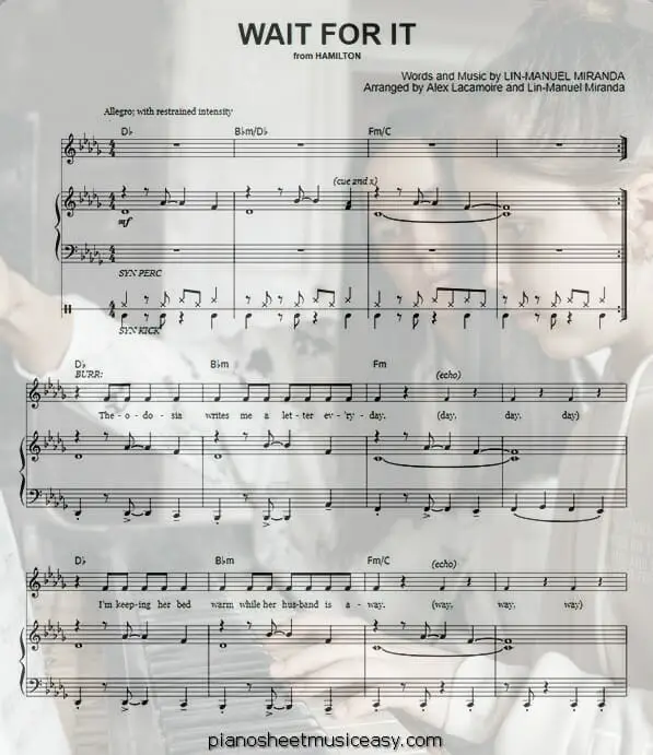 wait for it printable free sheet music for piano 