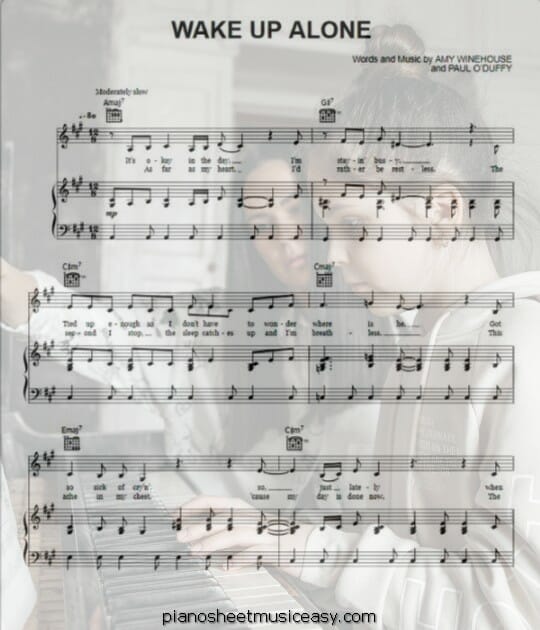 wake up alone printable free sheet music for piano 