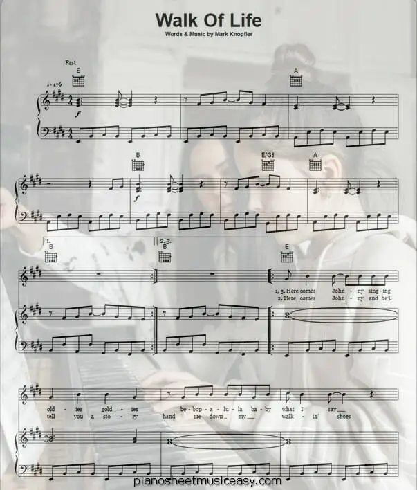 walk of life printable free sheet music for piano 