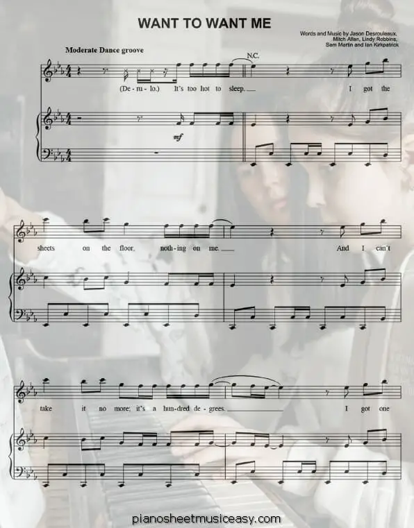 want to want me printable free sheet music for piano 
