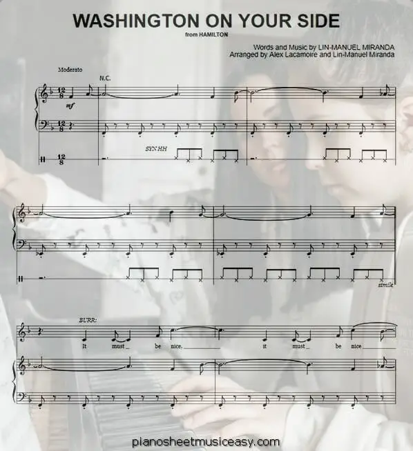 washington on your side printable free sheet music for piano 