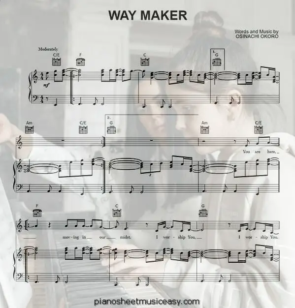 way maker printable free sheet music for piano 