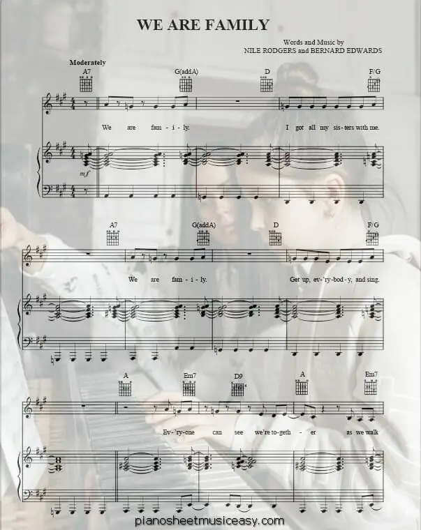 we are family printable free sheet music for piano 