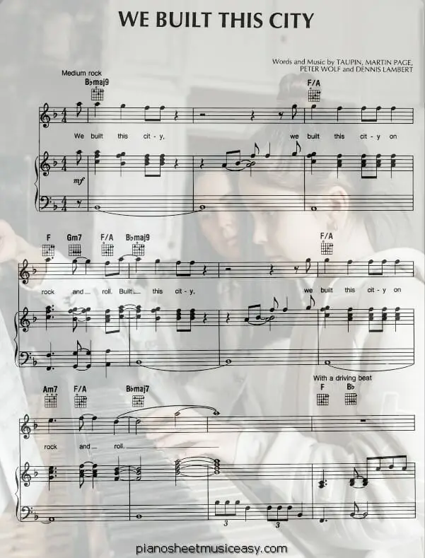 we built this city printable free sheet music for piano 