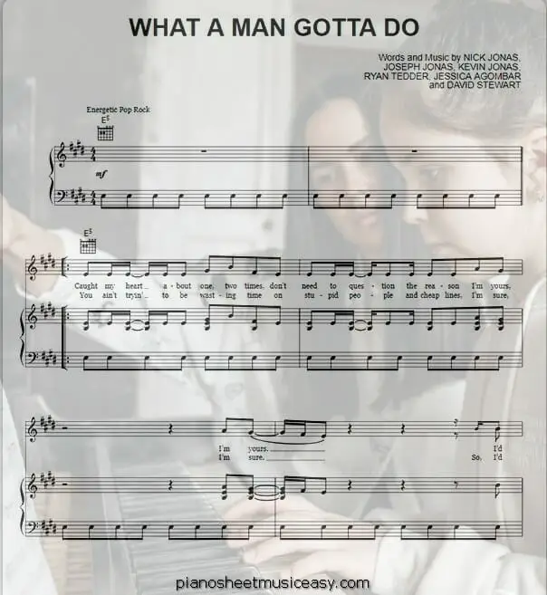 what a man gotta do printable free sheet music for piano 