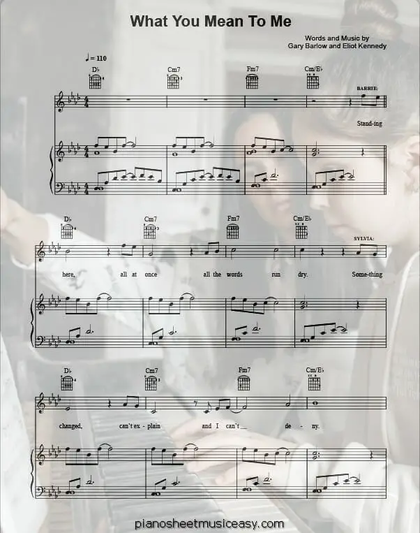 what you mean to me printable free sheet music for piano 