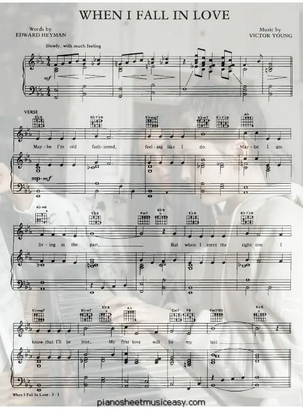 when i fall in love nat king cole printable free sheet music for piano 