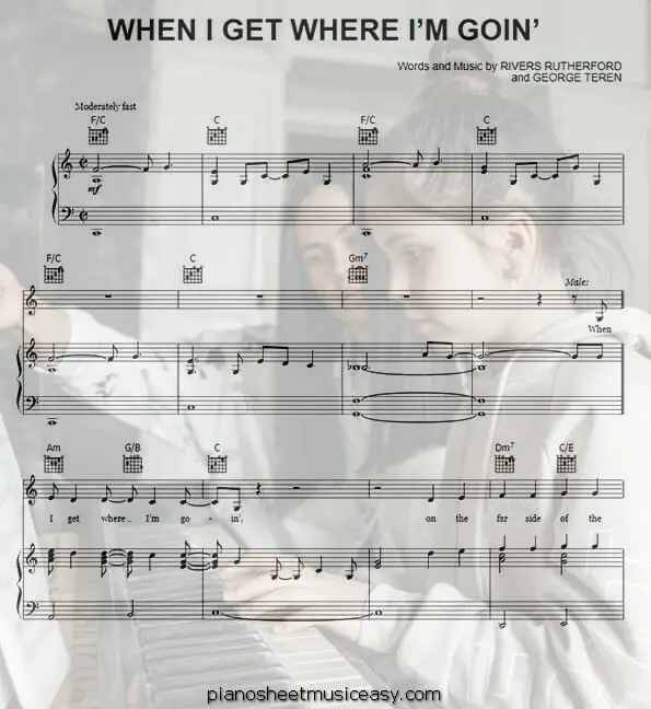when i get where im going printable free sheet music for piano 