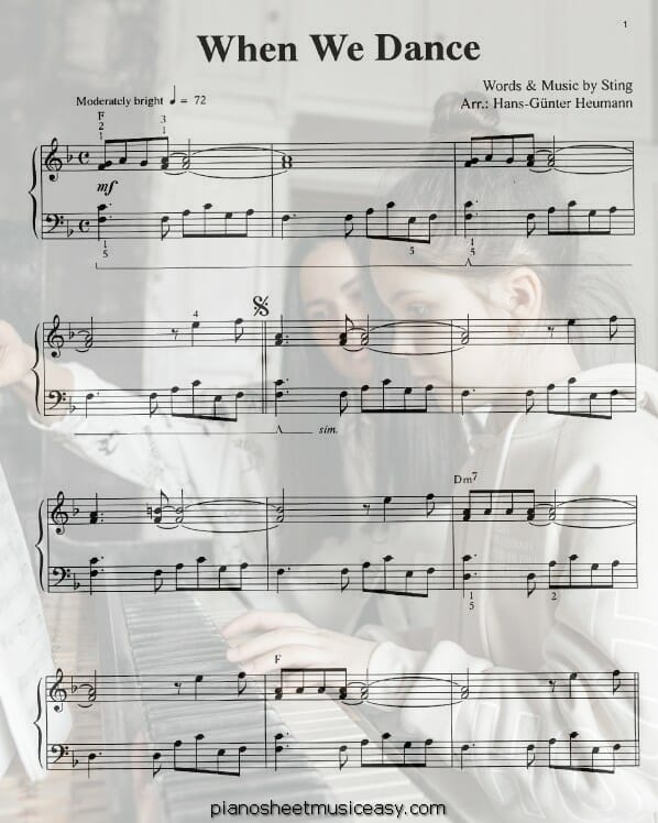 when we dance printable free sheet music for piano 