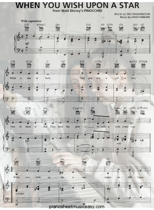 when you wish upon star printable free sheet music for piano 