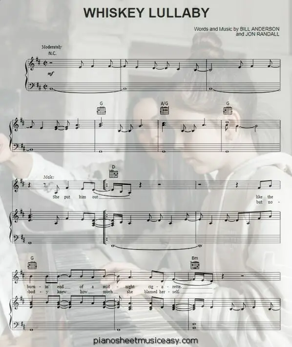 whiskey lullaby sheet music pdf