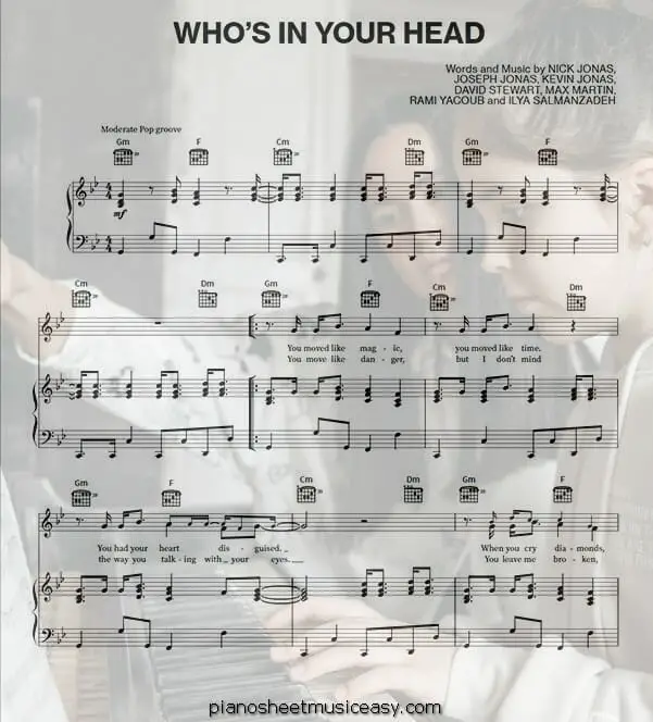 whos in your head printable free sheet music for piano 