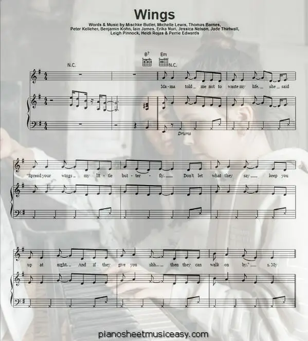 wings printable free sheet music for piano 