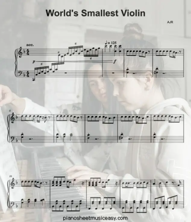 worlds smallest violin printable free sheet music for piano 