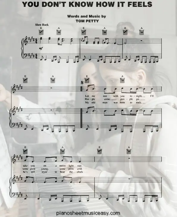 you dont know how it feels printable free sheet music for piano 