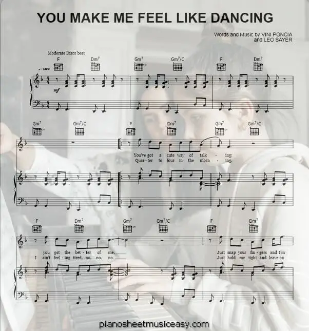 you make me feel like dancing printable free sheet music for piano 