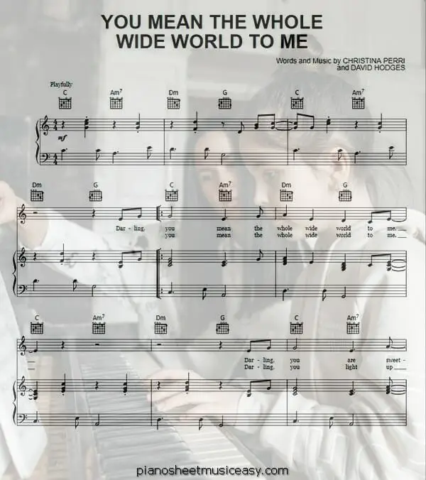 you mean the whole wide world to me printable free sheet music for piano 