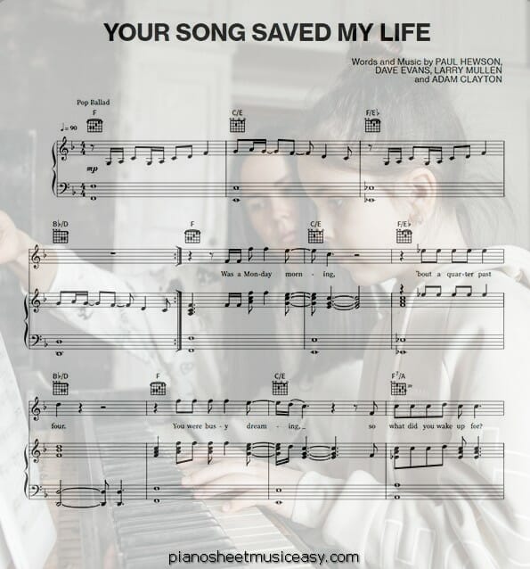 your song saved my life printable free sheet music for piano 