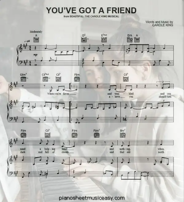 youve got a friend printable free sheet music for piano 