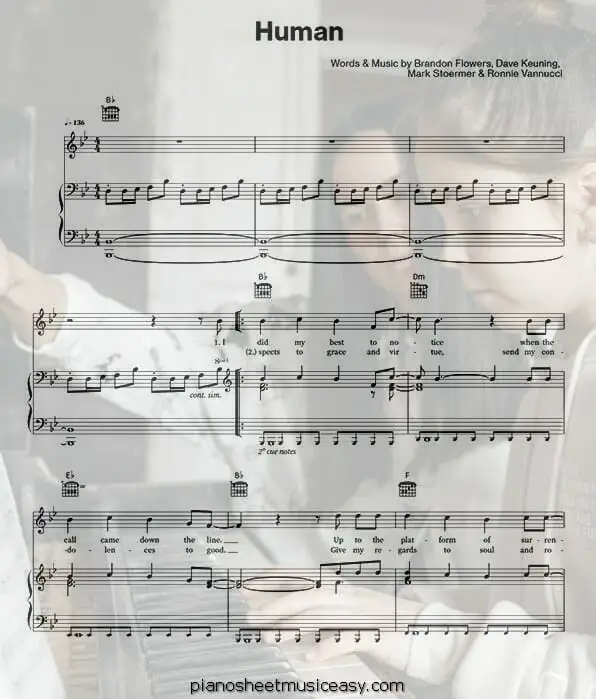 Human printable free sheet music for piano 