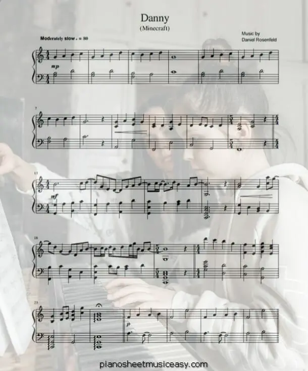danny minecraft printable free sheet music for piano 