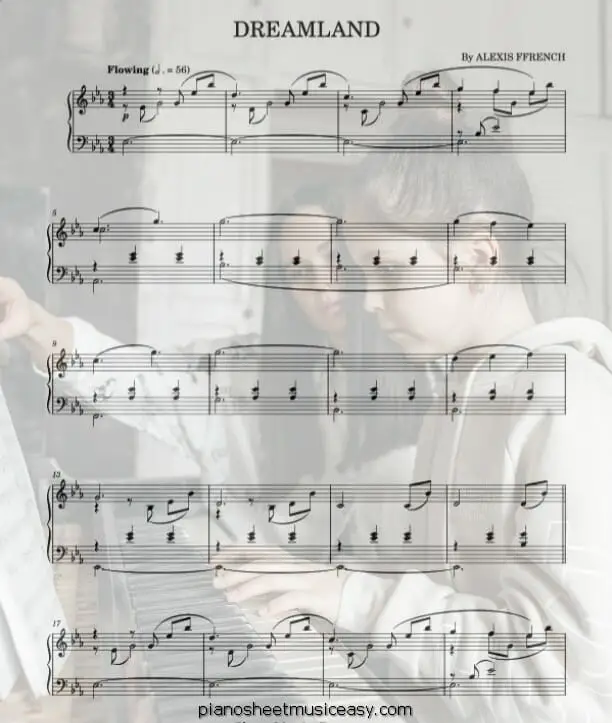 dreamland printable free sheet music for piano 