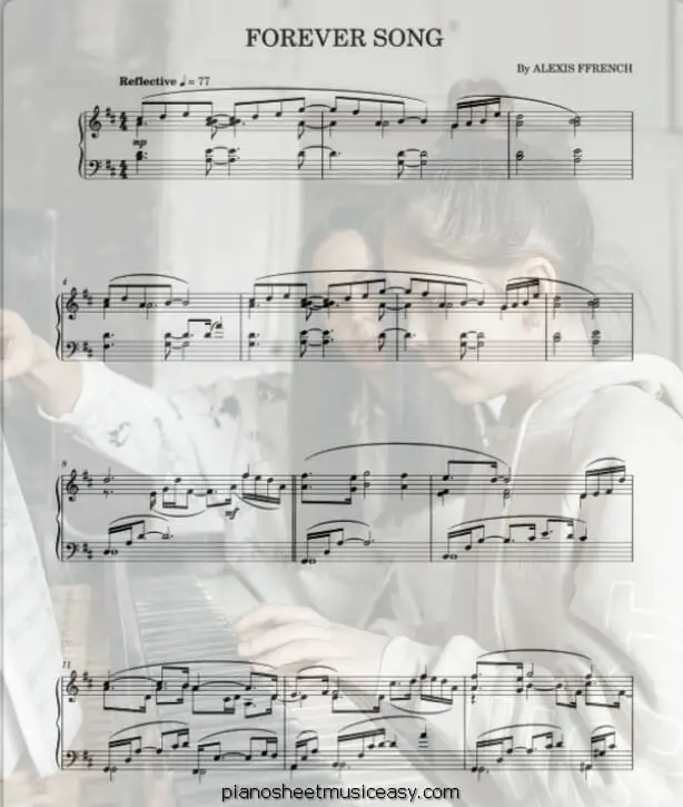 forever song printable free sheet music for piano 