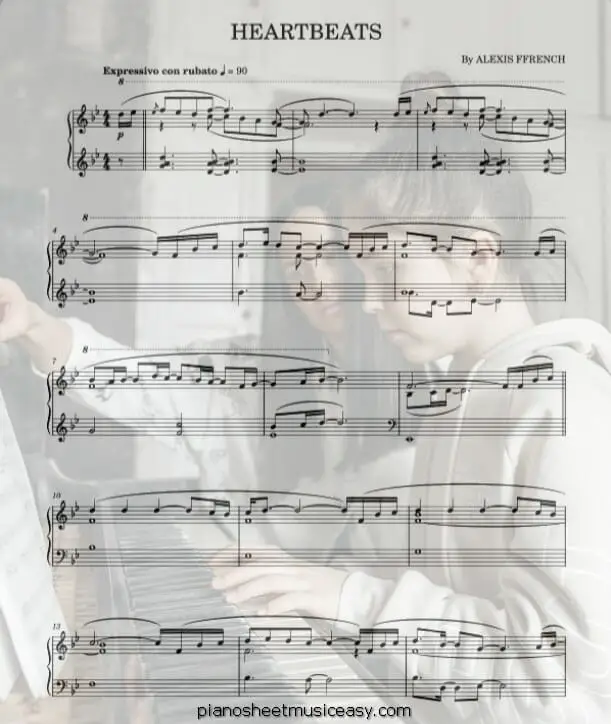heartbeats printable free sheet music for piano 