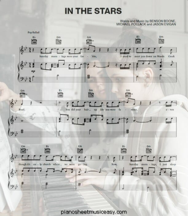 in the stars printable free sheet music for piano 