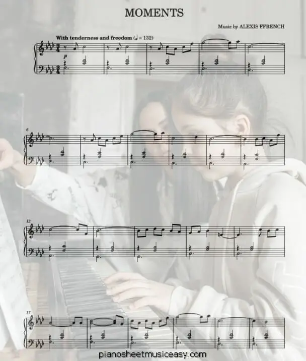moments printable free sheet music for piano 